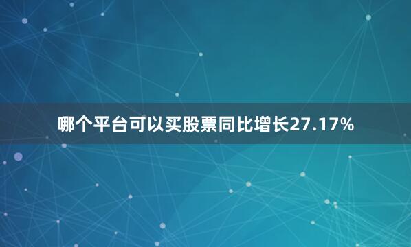 哪个平台可以买股票同比增长27.17%